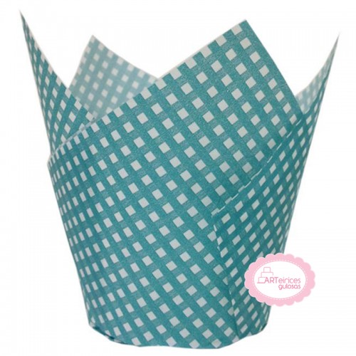 Formas Tulipa Verde Água Quadradinhos